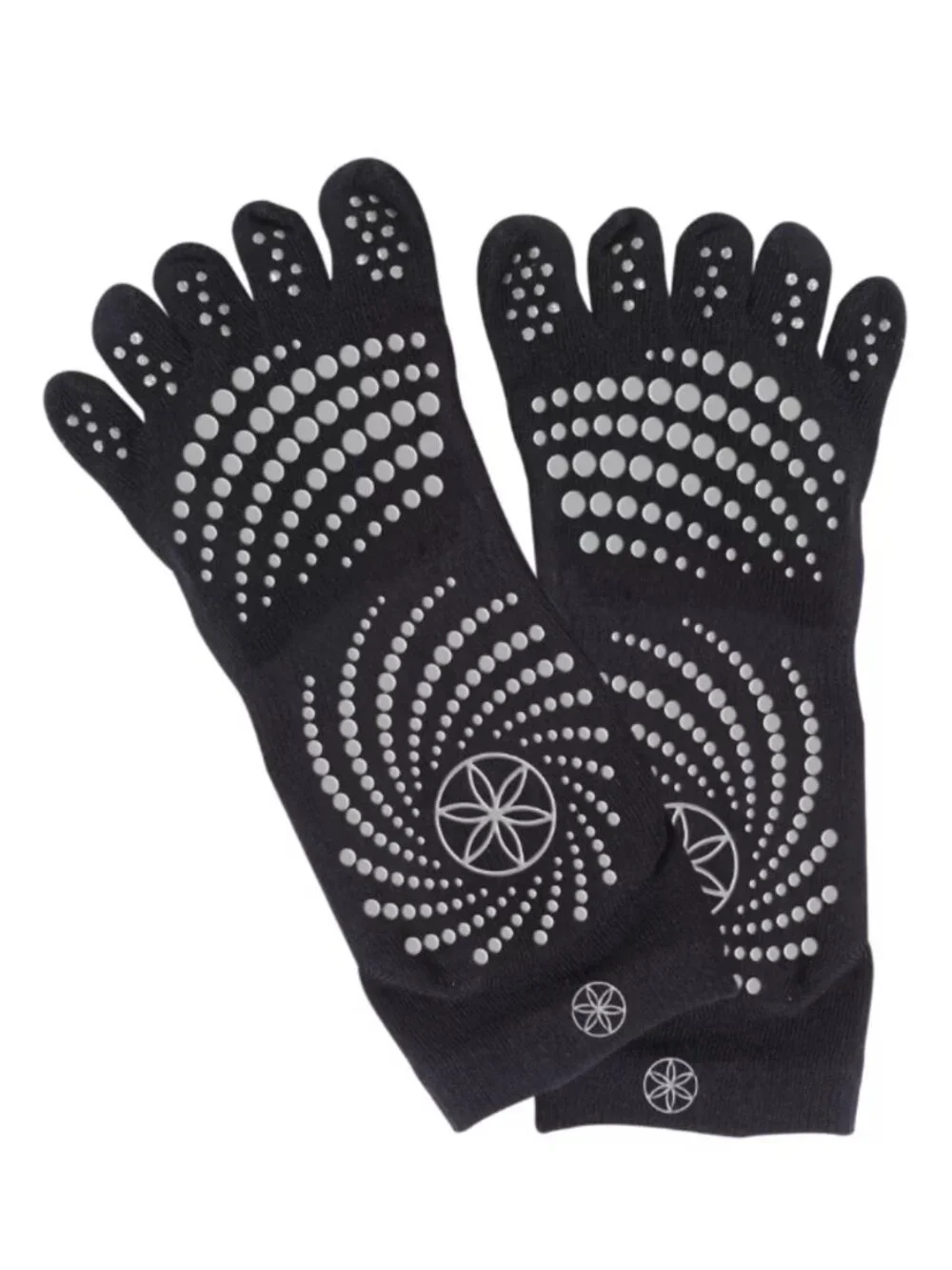 Gaiam Grippy Yoga Socks Black Gray Size Medium Large NWT